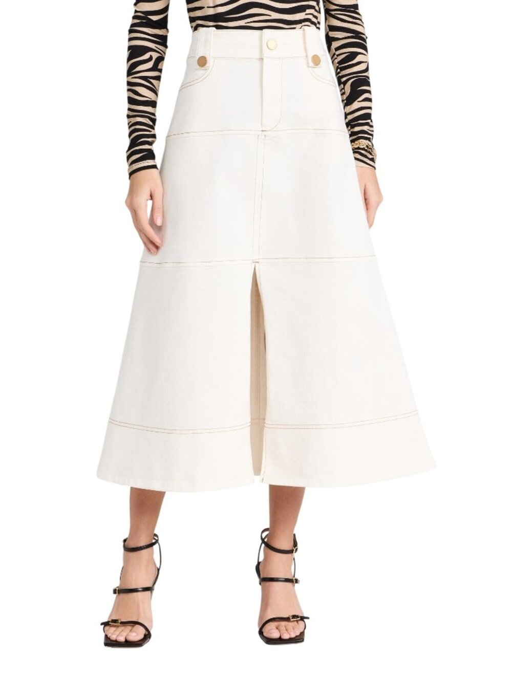 Tanya Taylor Hudie Skirt in Acid Wash 14 Womens Denim Jean